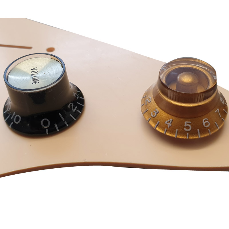 Top View of Vintage vs. Modern Gibson Knobs