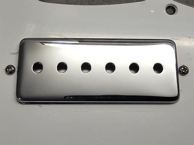 Mini Humbucker Sized P90 in a Strat pickguard with a tighter route
