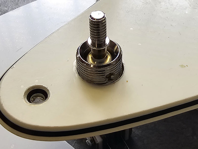 ~Switchcraft Toggle switch Mounted to Stratocaster pickguard in Middle Tone position
