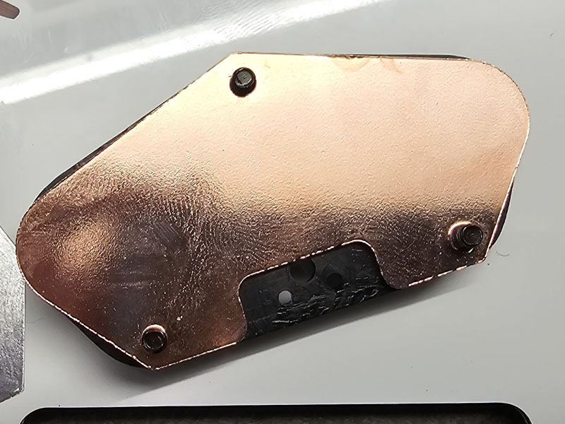 Telecaster pickup in a Strat, viewed from the back